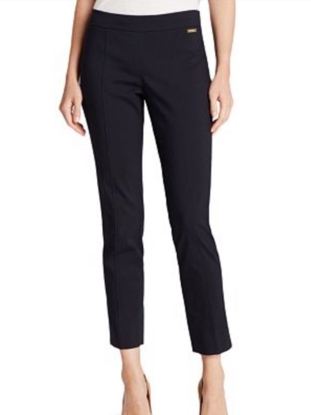 Tory Burch Callie Ankle Skinny Pant Sz 4 Black Side Zip Preppy
